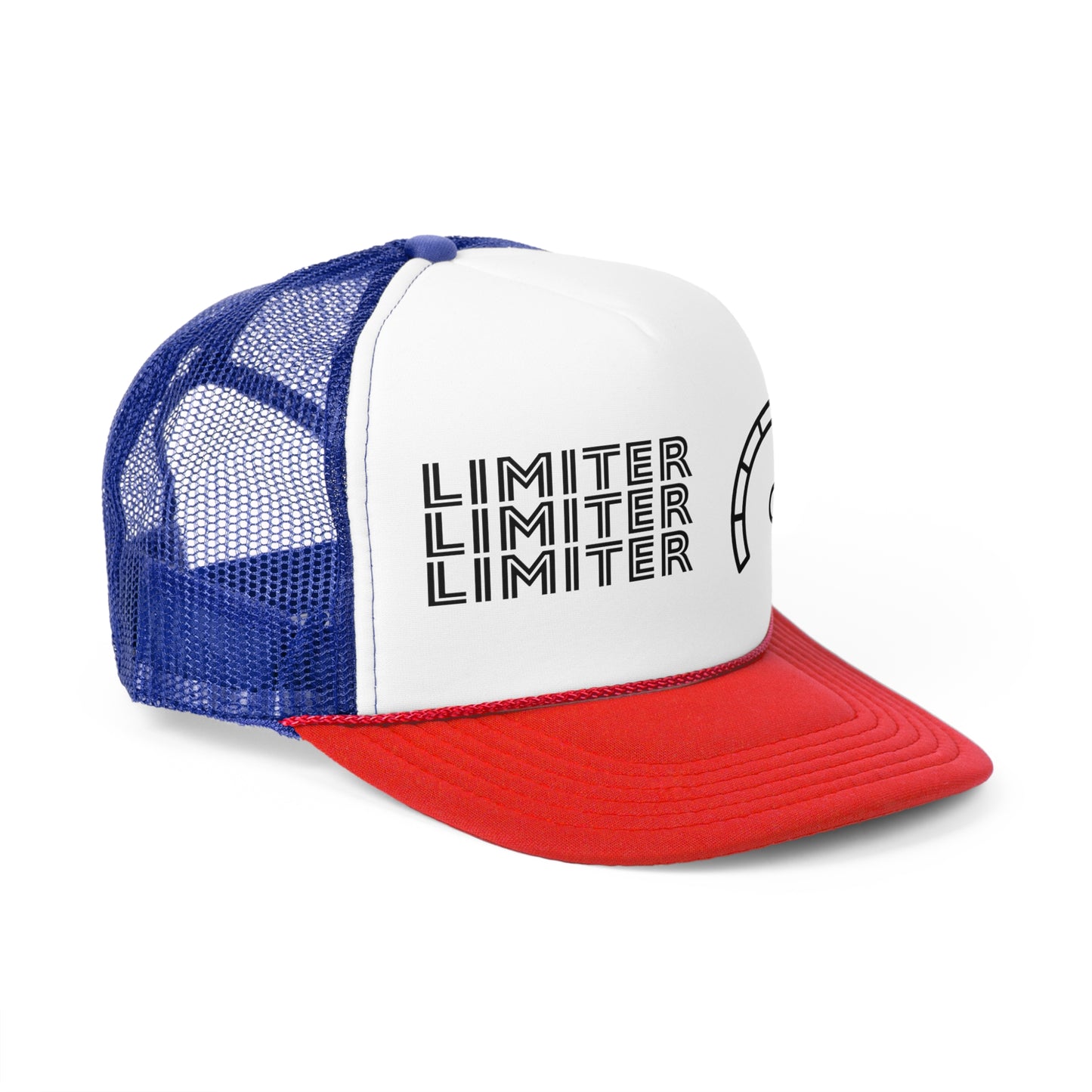 BLACK FONT LIMITER TACH TRUCKER HAT