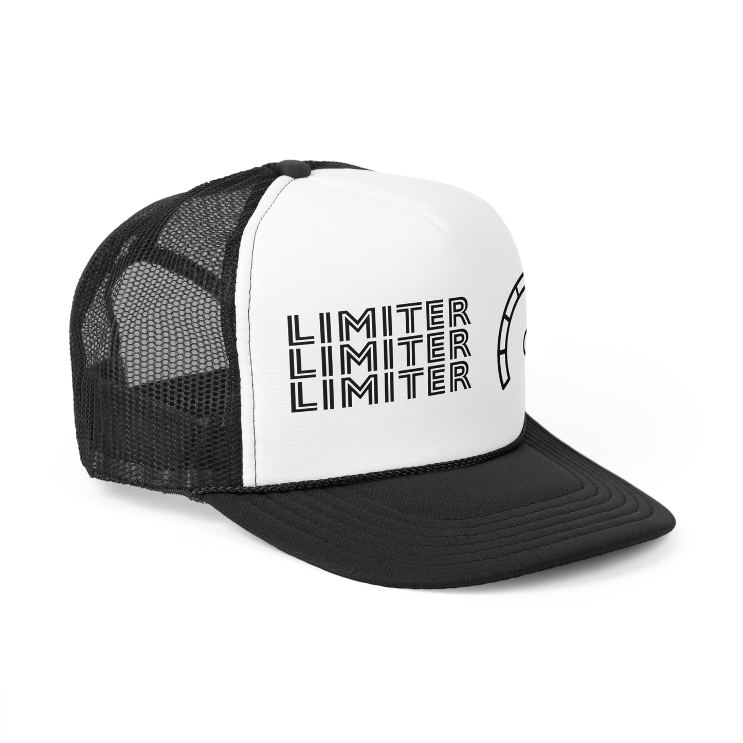 BLACK FONT LIMITER TACH TRUCKER HAT